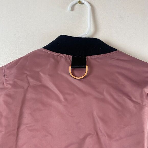 Stereo Vinyls Military Inspired Bomber Jacket Parka Pink Pockets Utility Size M - Picture 8 of 16